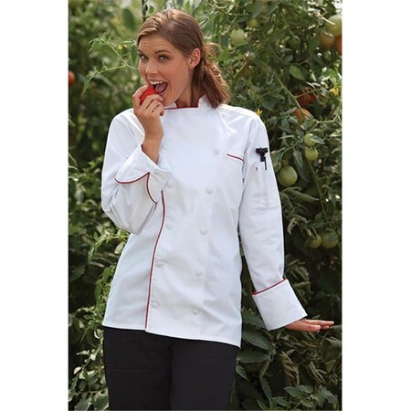 Nathan Caleb Murano Chef Coat in White with Red Piping - 5XLarge NA2504803